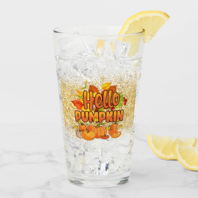 Hello Pumpkin Autumn Customise Glass (Back Ice)