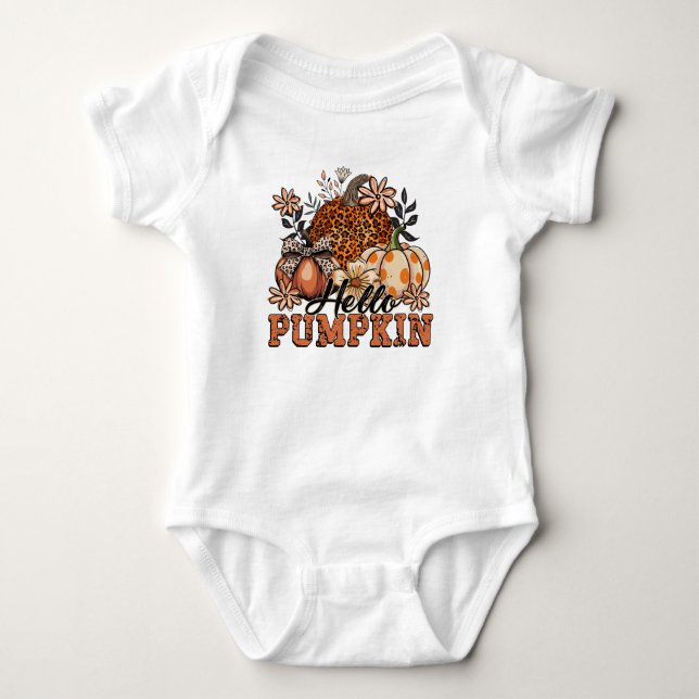 Hello Pumpkin  Baby Bodysuit (Front)