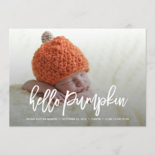 Hello Pumpkin Birth Announcement