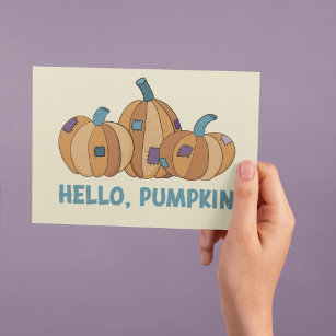 Hello, Pumpkin Blank Fall Autumn Pumpkins Postcard