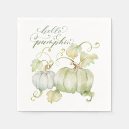 Hello Pumpkin Blue Cocktail Napkins
