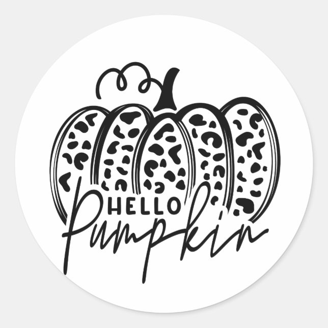 Hello Pumpkin Cheetah Print Stickers (Front)