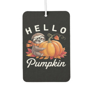Hello Pumpkin - Cute Fall Sloth Autumn Leaves Foli Car Air Freshener