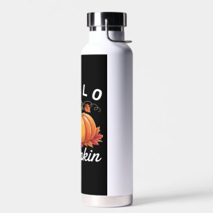 Hello Pumpkin - Cute Fall Sloth Autumn Leaves Foli Water Bottle