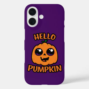 Hello Pumpkin Cute Halloween Jack-O-Lantern iPhone 16 Case