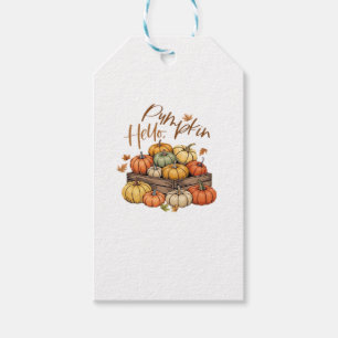 Hello, Pumpkin design Oversized T-Shirt.png Gift Tags