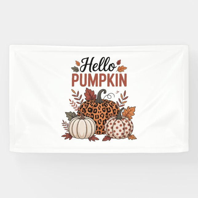 Hello Pumpkin Fall Autumn Banner (Horizontal)
