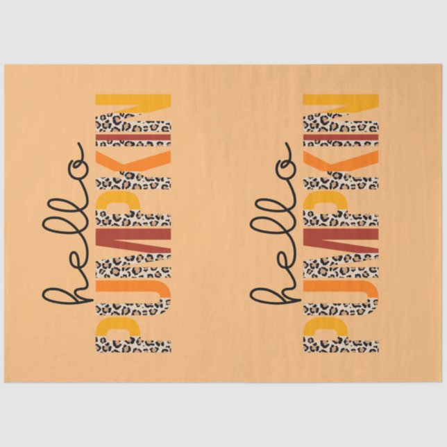 Hello Pumpkin Fall Autumn Customise Colour Tissue Paper (Front)