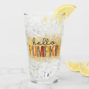 Hello Pumpkin Fall Autumn Customise Glass