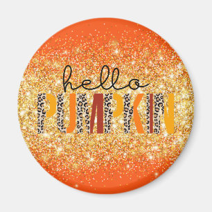 Hello Pumpkin Fall Autumn Customise Text and Colou Magnet