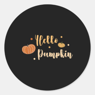 Hello Pumpkin Fall Autumn Thanksgiving Psl Cafe La Classic Round Sticker