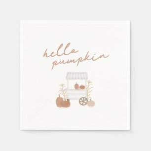 Hello Pumpkin Fall Baby Shower Napkins