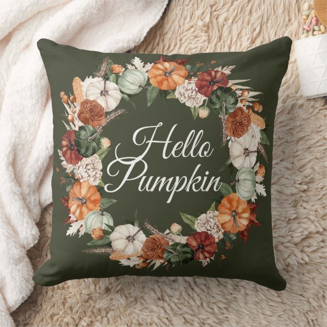 hello pumpkin fall harvest thanksgiving cushion (Blanket)