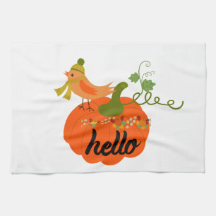 “Hello Pumpkin Fall Kitchen Towel – Autumn Farmhou