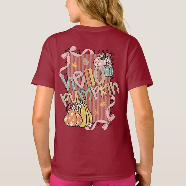 Hello Pumpkin Fall season T-Shirt (Back)
