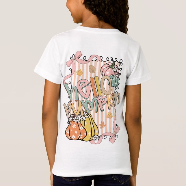 Hello Pumpkin Fall season T-Shirt (Back)