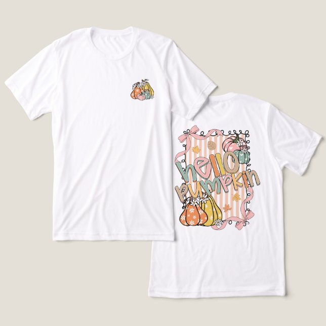 Hello Pumpkin Fall season Tri-Blend Shirt (Design Front & Back)