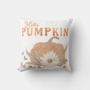 Hello Pumpkin Fall Throw Pillow for Autumn Decor