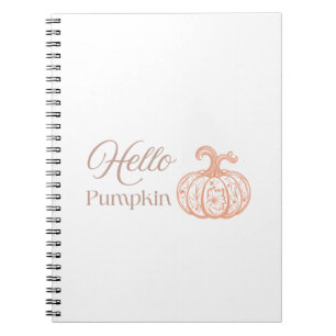 Hello Pumpkin Floral Autumn Cute Halloween Gift Notebook