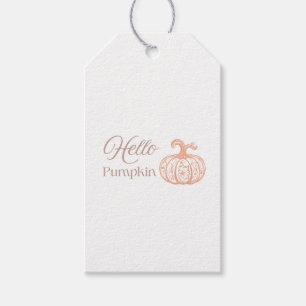 Hello Pumpkin Floral Autumn Cute Halloween Gift Tags