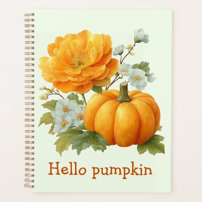 Hello Pumpkin Floral Halloween Design Planner (Front)