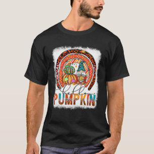 Hello Pumpkin Gnome Rainbow Leopard Fall Autumn Th T-Shirt