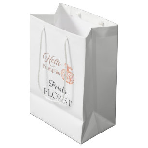 Hello Pumpkin Halloween Florist Business Branding Medium Gift Bag