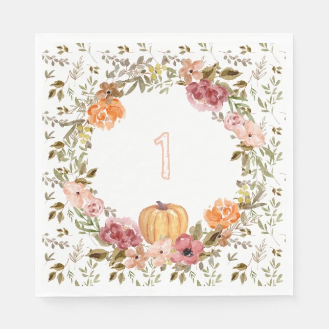 Hello Pumpkin Paper Napkins Pumpkin First Birthday (Front)