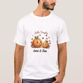 Hello Pumpkin Personalised Couples T-shirt