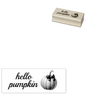 Hello Pumpkin Rubber Stamp