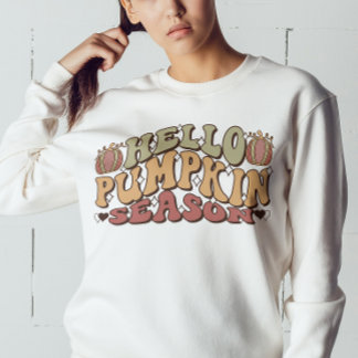 Hello Pumpkin Season, Fall Thanksgiving Retro Sweatshirt
