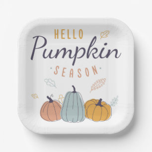 Hello Pumpkin Season Paper Plate