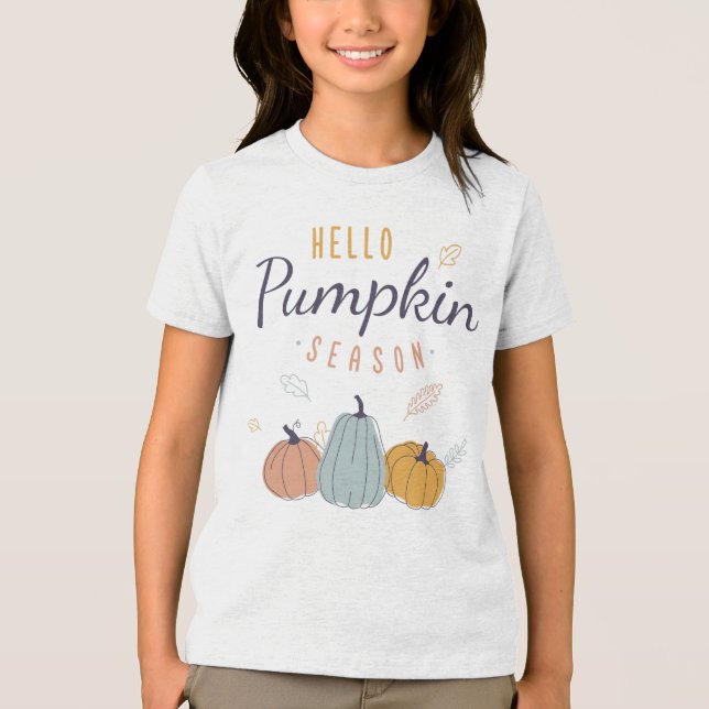 Hello Pumpkin Season Tri-Blend Shirt (Front)