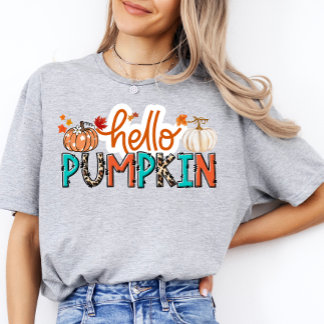 Hello Pumpkin Shirt Halloween Autumn Tee Fall Vibe