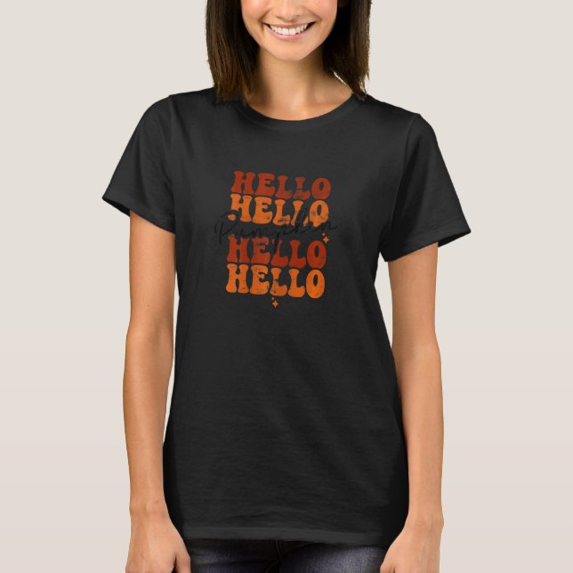 Hello Pumpkin   Thanksgiving Autumn T-Shirt (Front)