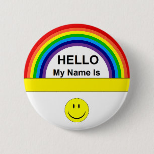 Hello Rainbow Button