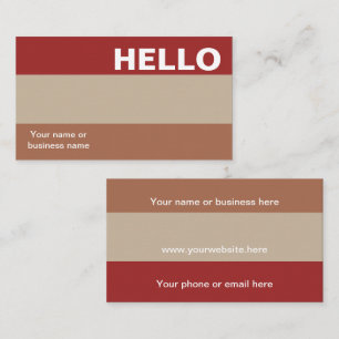 Hello Red Earth Colour Palette Minimal Classy Business Card