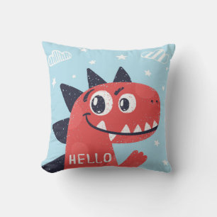 Hello Red Little Dino Cushion