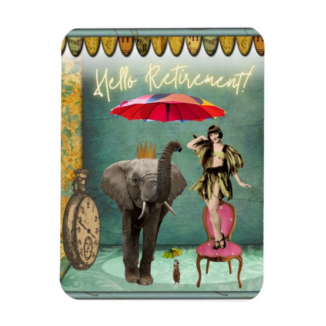 Hello Retirement Fun and Funky   Magnet (Vertical)