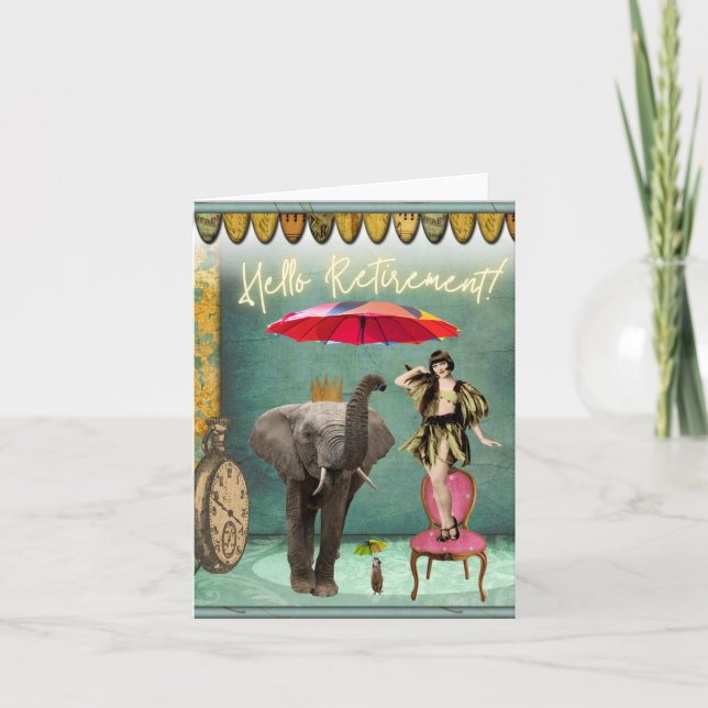 Hello Retirement Fun and Funky  Note Card (Front)