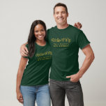 Hello Retro green and gold 50th Birthday Party T-Shirt<br><div class="desc">Celebrate your milestone in style with this Hello Fifty Retro 50th Birthday Party T-Shirt, featuring bold retro typography in a chic green-and-gold design that’s perfect for marking five fabulous decades. Comfortable and customisable, this 50th birthday shirt makes a fun statement piece for the guest of honour or a coordinated party...</div>