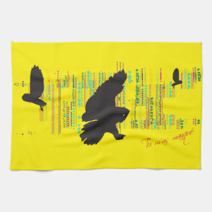 Hello said the Great Grey Owl Tea Towel