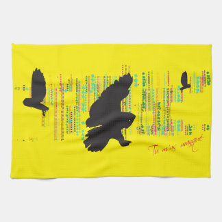 Hello said the Great Grey Owl Tea Towel