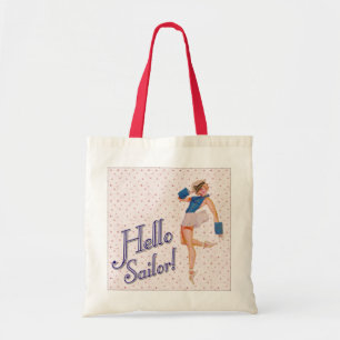 Hello Sailor Pin-up Girl Tote Bag