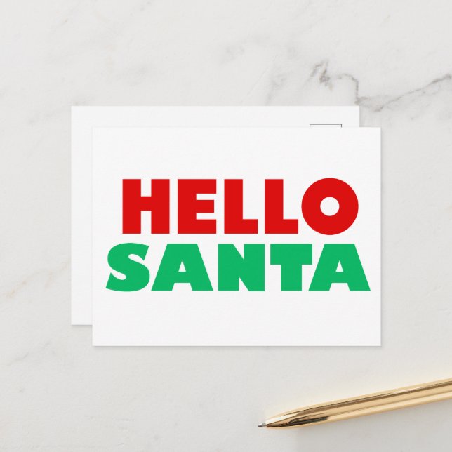 Hello santa postcard (Front/Back In Situ)