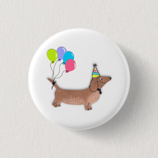 hello sausage dog dachshund dog lover keychain but 3 cm round badge (Front)