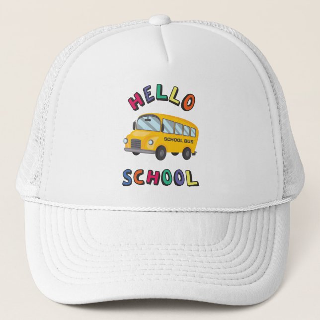 Hello School Trucker Hat (Front)