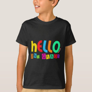 Hello Second 2nd Grade Back To School For Student  T-Shirt