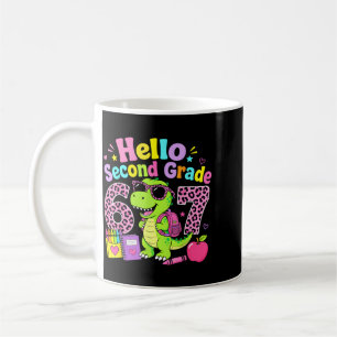 Hello Second Grade 67 T-Rex Pink Leopard First Day Coffee Mug