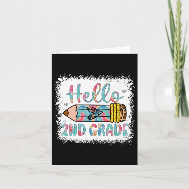 Hello Second Grade Back To School 2nd Grade Studen Card (Front)